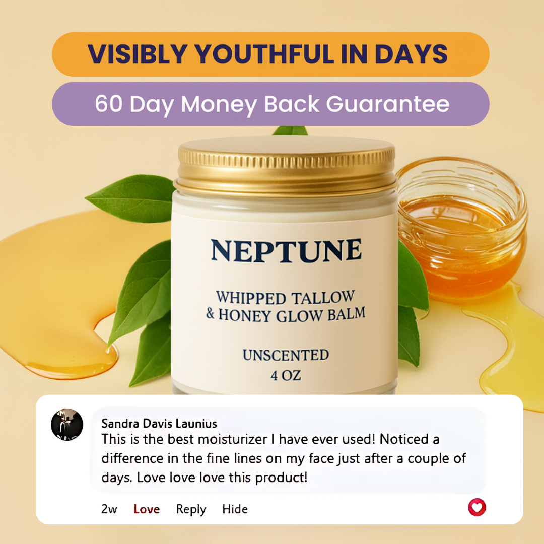 Neptune Grass Fed Tallow & Honey Balm (Whipped) 4oz